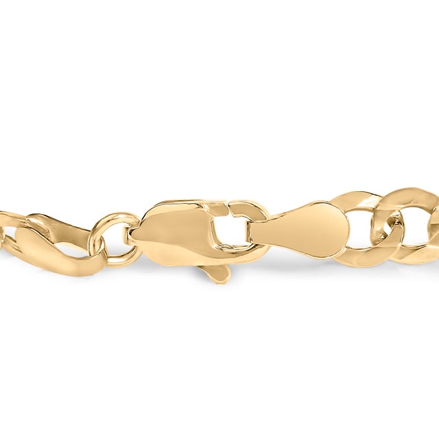 Contemporary 14K Yellow Gold 5/8 Cttw Diamond Cluster Curb Chain Bracelet For Sale - Image 3 of 4