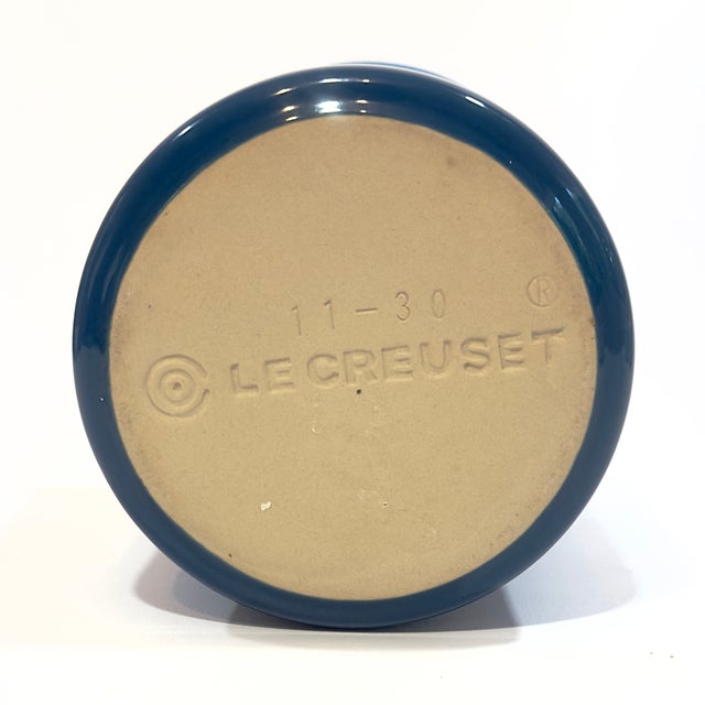 Le Creuset 1 Liter Deep Teal Ombré Stoneware Utensil Crock - Out of Production For Sale - Image 9 of 9