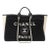 Black White Wool Calfskin Felt Large Deauville Tote For Sale