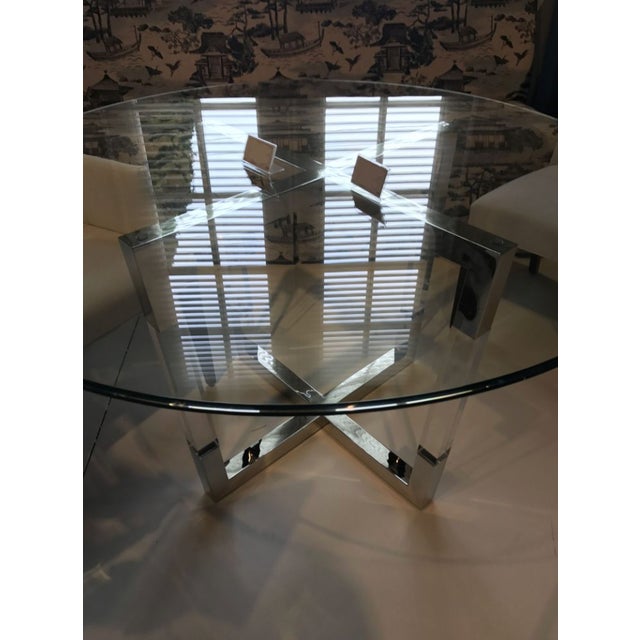 2010s Mecox Acrylic and Brass Dining Table For Sale - Image 5 of 5