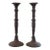 Pair of Antique Cast Iron Candle Stands With Rusted Patina For Sale
