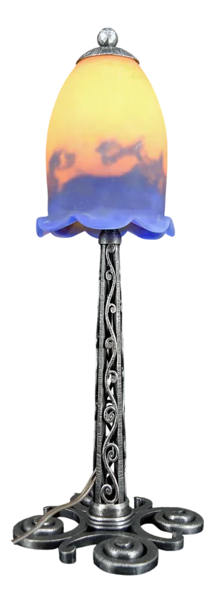 Wrought Iron Lamp by Paul Kiss & Muller Frères, 1920