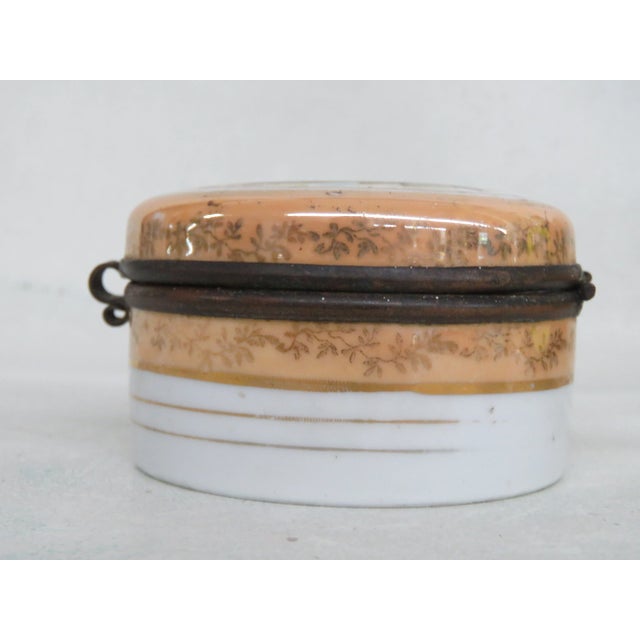 Porcelain Hand Painted Neoclassical Cameo Trinket Jewelry Box For Sale - Image 11 of 12