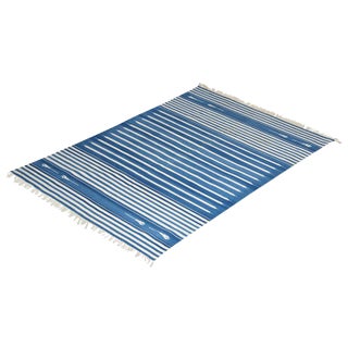 Aster Rug, 8x10, Blue & White For Sale