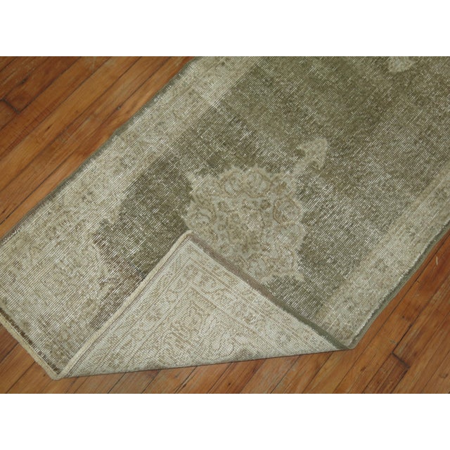 Worn Vintage Zabihi Collection Turkish Gray Runner - 2'8" x 10' For Sale In New York - Image 6 of 7