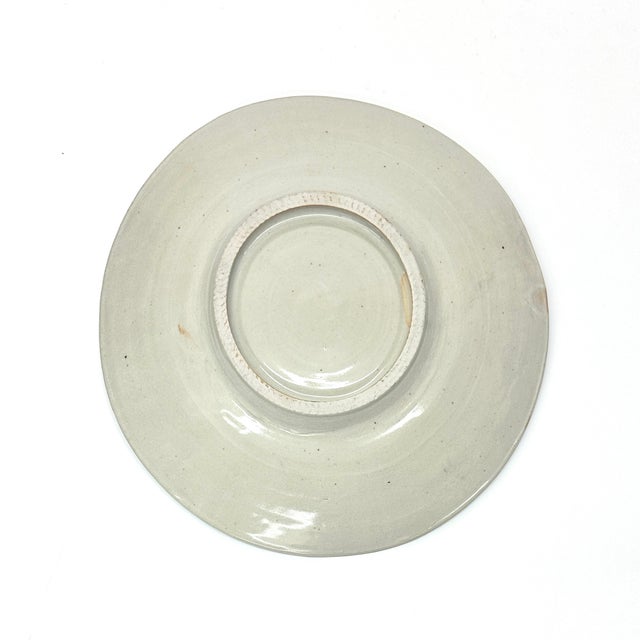 Ceramic Mid-Century Ceramic Blue & Beige Maple Leaf Hand-Made Decorative Bowl For Sale - Image 7 of 8