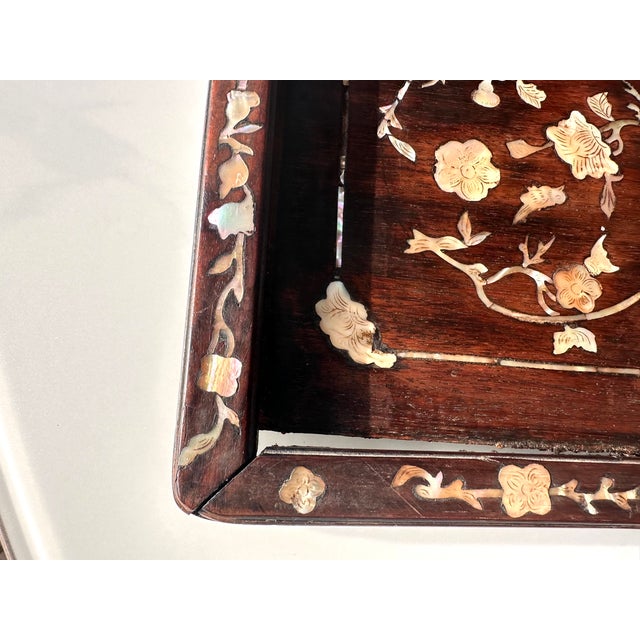 Antique Vietnamese Mother-of-Pearl Inlaid Hardwood Tray, C. 1880–1920 For Sale - Image 11 of 15
