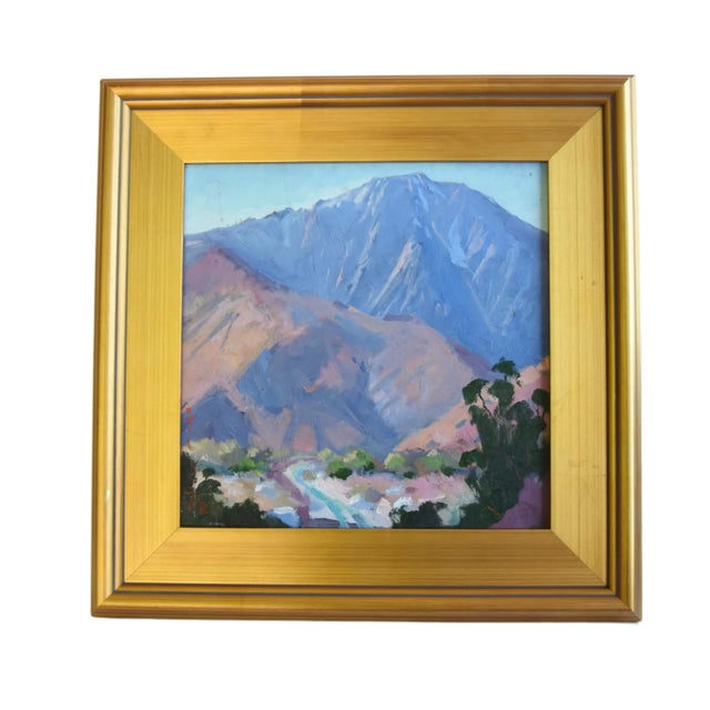 Silvio Silvestri, Listed Artist Ridge of Blue Mountain Landscape Oil Painting Including the Antiqued Gold Wood Frame For Sale - Image 11 of 11