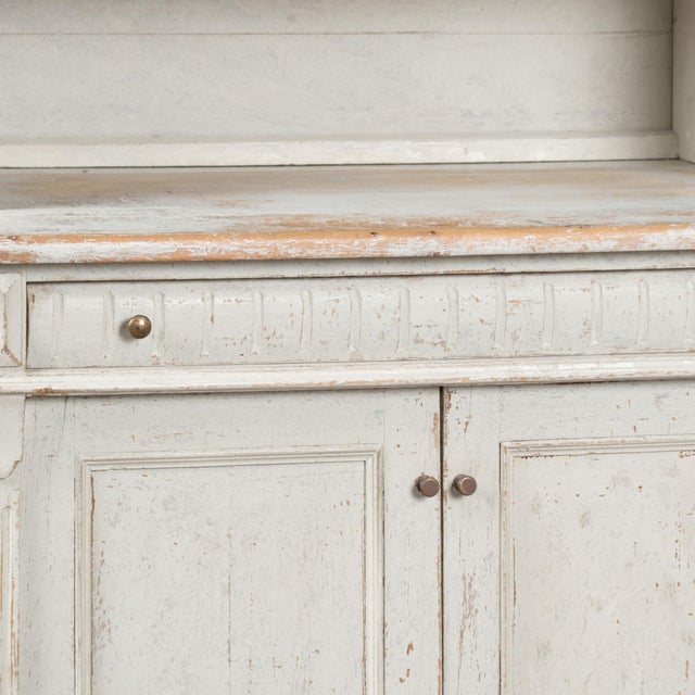 19th Century Large White Danish Bookcase Display Cabinet For Sale - Image 12 of 18