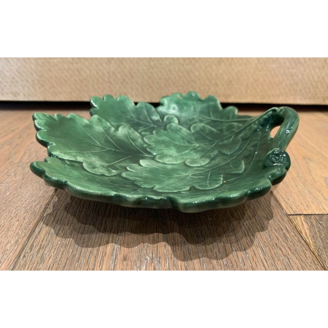 Mid 20th Century Mid 20th Century Italian Majolica Leaf Bowl For Sale - Image 5 of 10