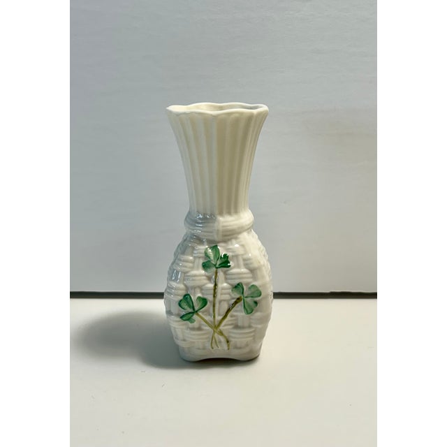 Traditional Vintage Belleek Irish Bud Vase For Sale - Image 3 of 8