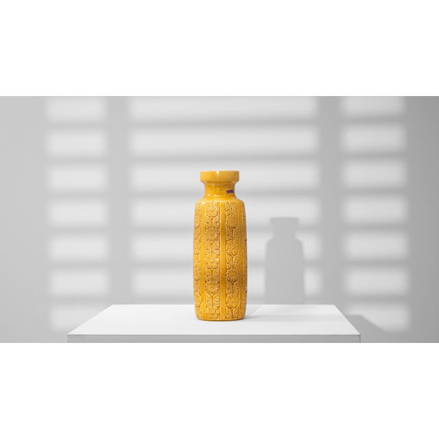 1960s 1960s German W. Germany Mid-Century Modern Yellow Mustard Ceramic Vase For Sale - Image 5 of 18