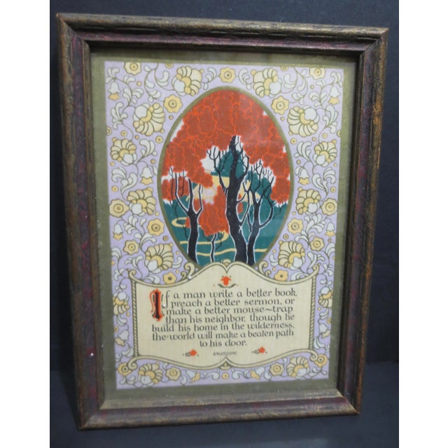 Art Deco Framed Motto by Emerson For Sale - Image 4 of 4