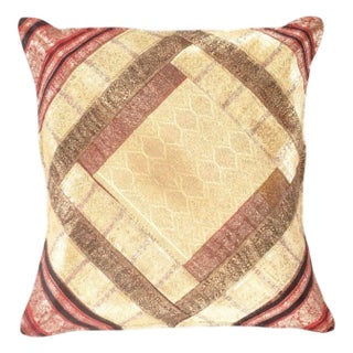 Pasargad DC Vintage Sari Silk Square Pillow Case For Sale