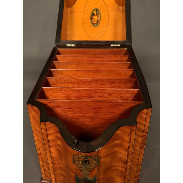 18th Century English Satinwood Document Box With Exotic Wood & Silver Inlay, Circa 1780 For Sale - Image 15 of 18
