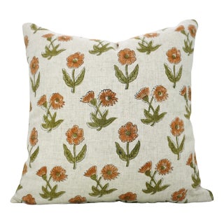 Fabdivine Handmade Block Printed Cushion Cover 14x36 Inch Viscose Linen- Kirti For Sale