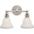Boston Functional Double Light in Polished Nickel with White Glass Designer: Chapman & Myers Height: 9" Extension: 9.5"...