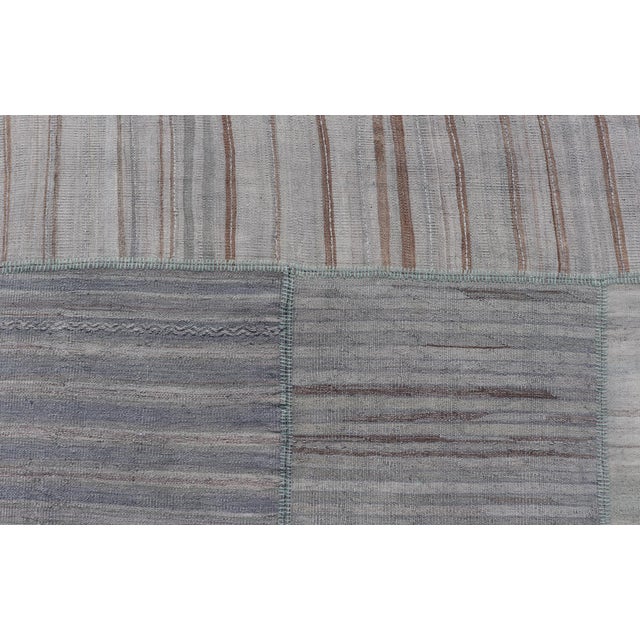 Vintage Turkish Kilim Rug With Striped Patterns in Muted Tones 13'2 X 16'0 For Sale - Image 12 of 14
