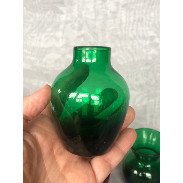 Vintage Miniature Glass Vases Set of 3 For Sale - Image 9 of 13