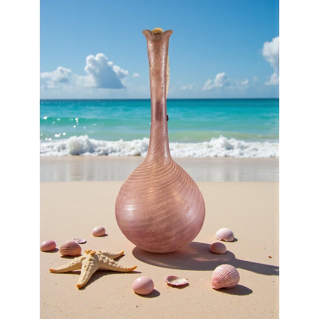 Late 20th Century Large Billy Moon Blown Glass Ewer-Studio Art Glass-Sculptural Vessel-Modern-Pink For Sale - Image 6 of 10