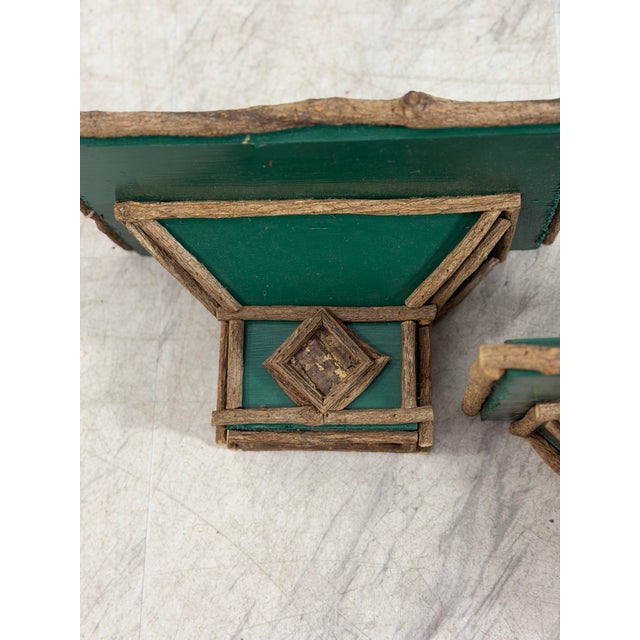 Rustic Folk Art Wall Brackets, a Pair For Sale In Charleston - Image 6 of 9
