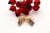 Gold and silver earrings with relief and diamond chips with garnet stones. Metal: Gold - Silver. Origin: Portuguese....