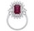 Gemstone Natural Ruby 1.57cts & Diamond 0.79cts Ring in 18k Gold, Size 3 For Sale - Image 7 of 8