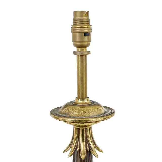 Art Deco Style Brass and Glass Table Lamps, 1990s, Set of 2 For Sale - Image 4 of 6