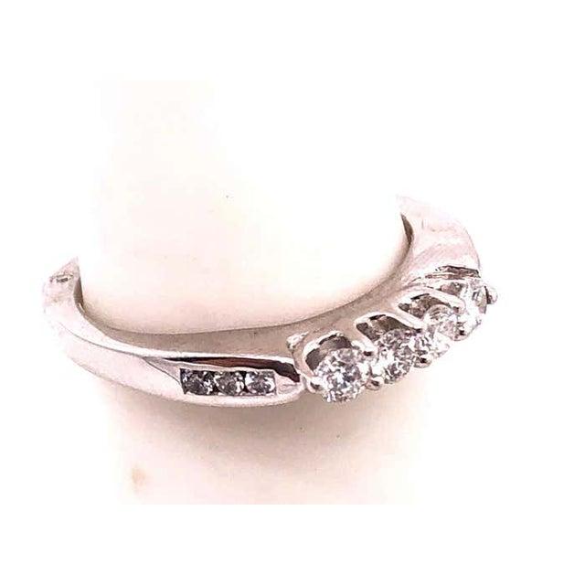 Antique White 14 Karat White Gold Fashion Wedding Bridal Band Ring With Diamonds For Sale - Image 8 of 11