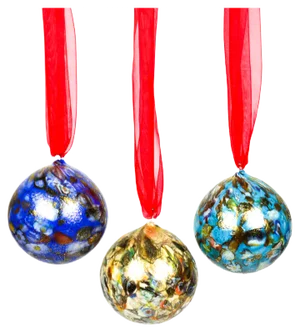 Multicolour and Murrina Christmas Balls from Made Murano Glass, Set of 3