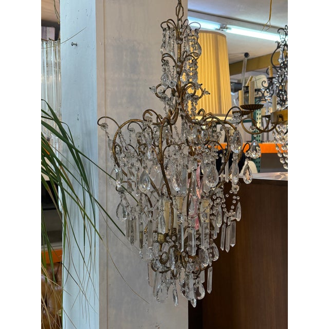 Beautiful pair of beaded Italian chandeliers in excellent vintage condition