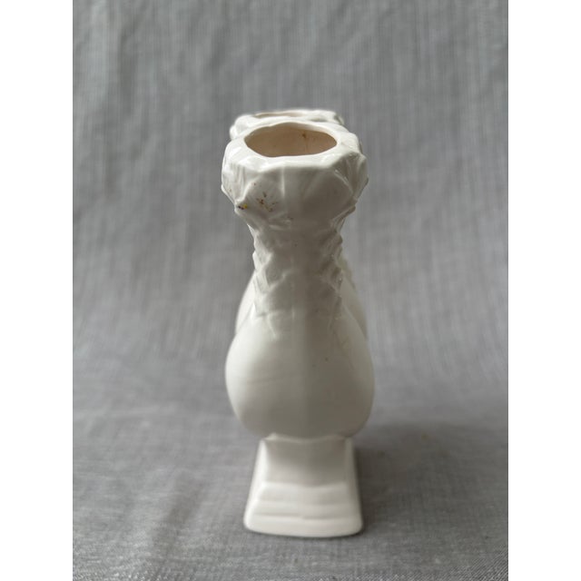 Vintage White Five Finger Vase For Sale - Image 9 of 16