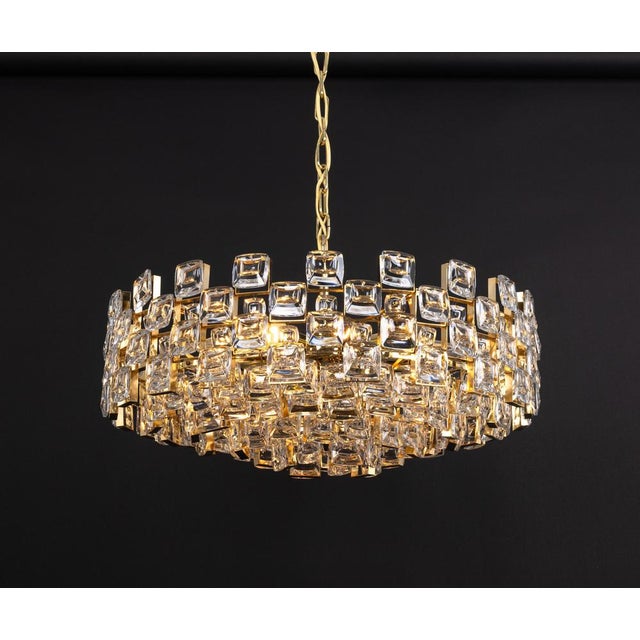 Large Gilt Brass Crystal Chandelier by Sciolari for Palwa, Germany, 1970s For Sale - Image 15 of 18