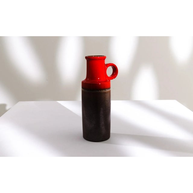 Red 1960s Mid-Century Modern W. Germany Ceramic Vase For Sale - Image 8 of 10