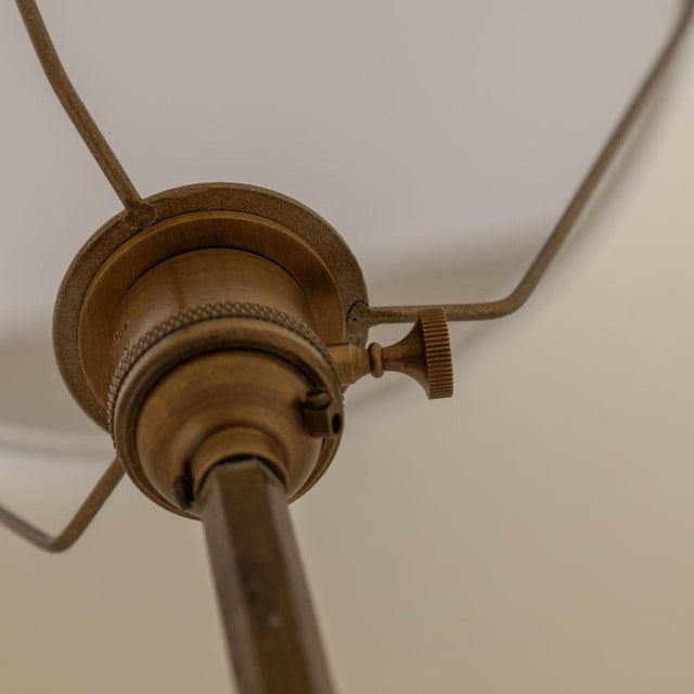 Black 1930s French Art Deco Metal and Brass Floor Lamp For Sale - Image 8 of 17