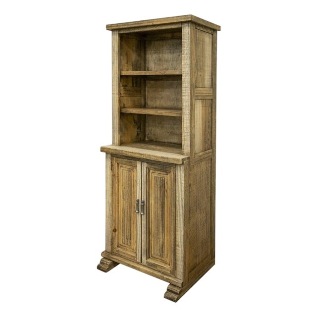 Westwood Rustic 2 Shelf, 2 Door Pier Bookcase For Sale