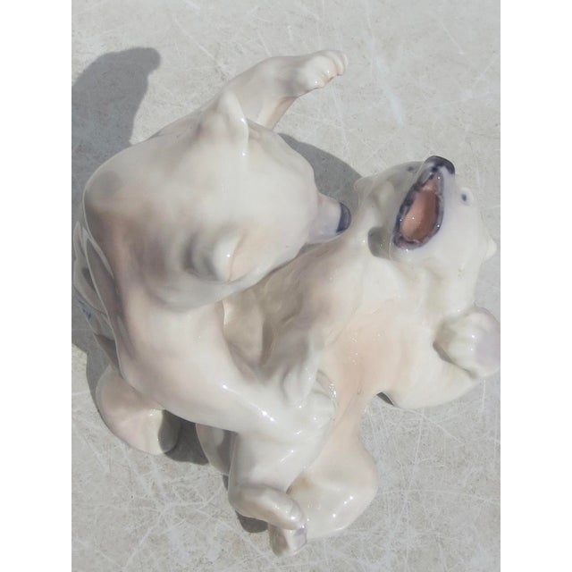 Almond Royal Copenhagen Porcelain Bear Cubs 60s-70s For Sale - Image 8 of 9