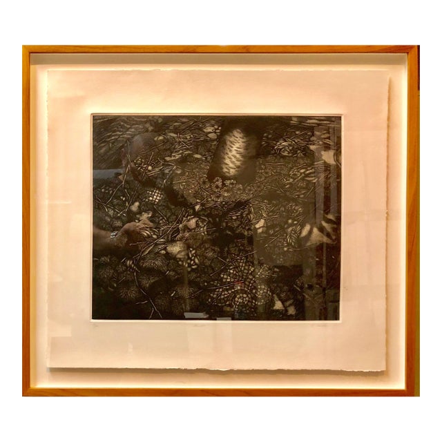 Richard HrickoMezzotint Etching Botanical Print 'Mantle' Signed AP Jungle Image For Sale