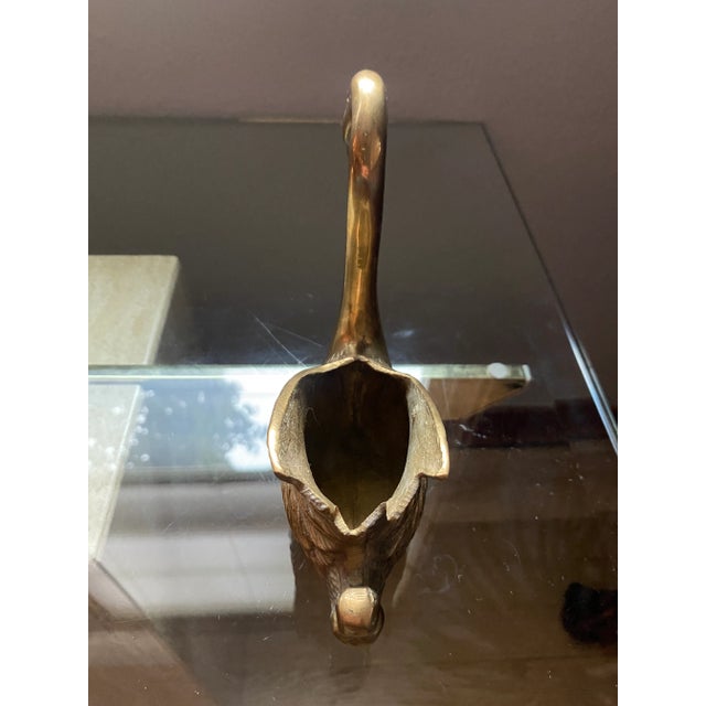 Mid 20th Century Brass Swan Vase For Sale - Image 6 of 7