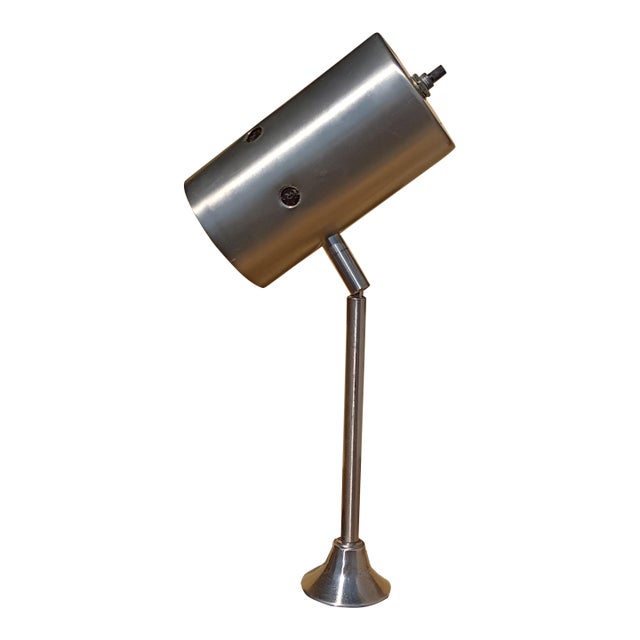 Custom Made Brushed Nickel Desk Lamp For Sale