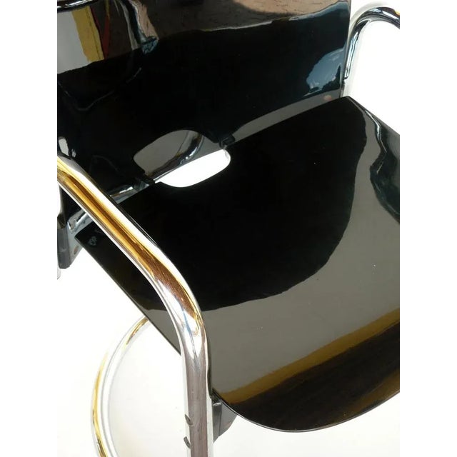 Metal Black Chrome Dessau Tubular Chair by Tobia & Afra Scarpa for B&B Italia, 1970 For Sale - Image 7 of 8