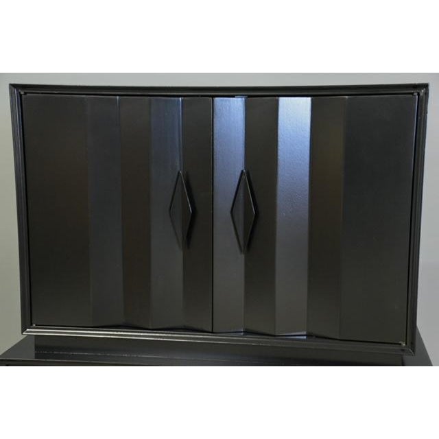 1960s Ebonized Black Lacquer Tall Mid Century Dresser For Sale - Image 9 of 10