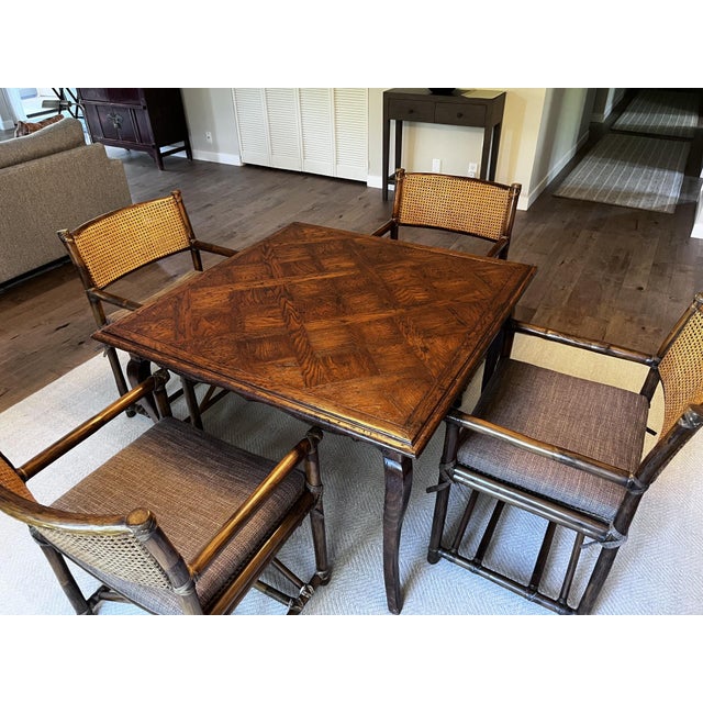 Wood Vintage French Provincial Style Card Table With Extensions Attributed to Guy Chaddock For Sale - Image 7 of 7