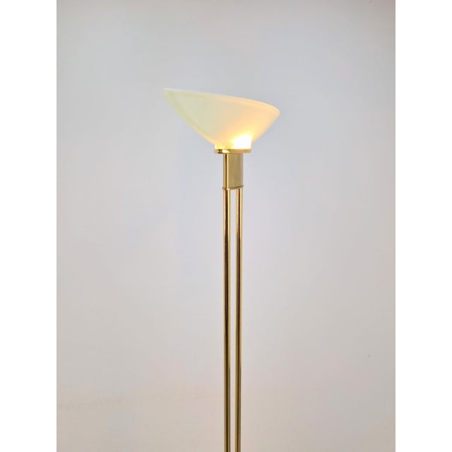 Beige 2517-1-P1 Floor Lamp in Brass and Glass from Holtkotter, 1980s For Sale - Image 8 of 13