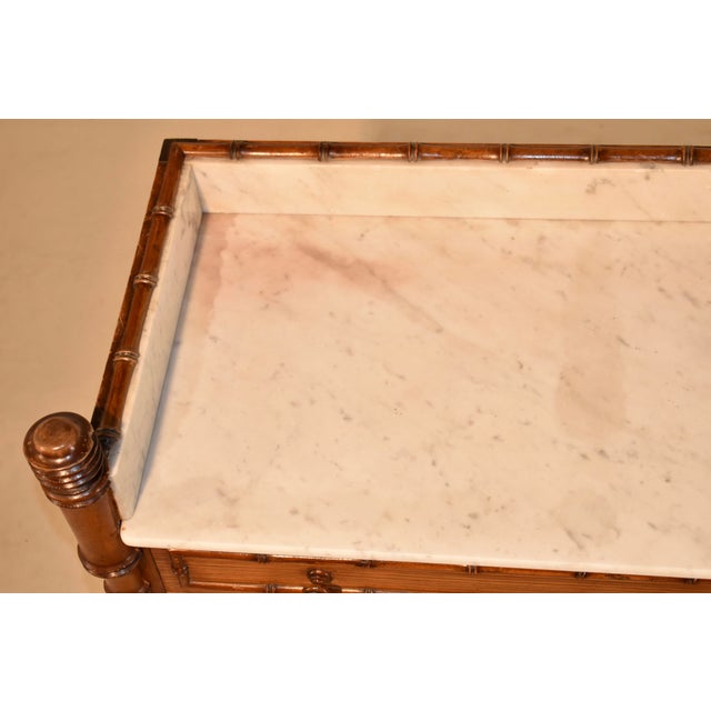 Wood 19th Century Faux Bamboo Chest of Drawers From France For Sale - Image 7 of 8