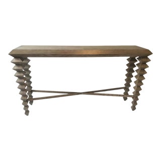 Currey & Company Cerused Saranya Console Table For Sale