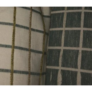 Cream & Green Check Fabric- By the Yard For Sale