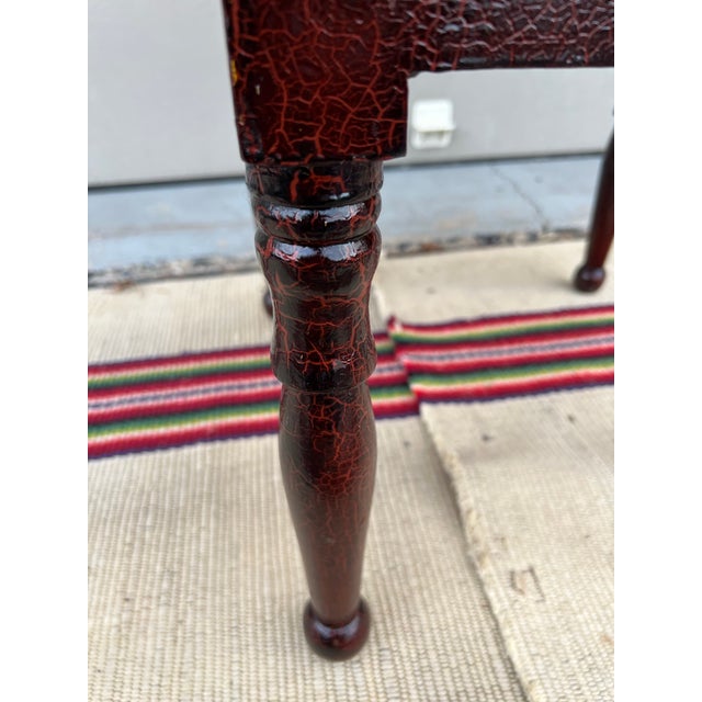 A Antique New England Sheraton Washstand Side Table, With Craquelure Paint Circa 1820’s For Sale - Image 4 of 12