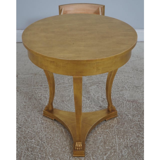 Paint Gold Painted 2 Tier 1 Drawer Empire End Table For Sale - Image 7 of 17