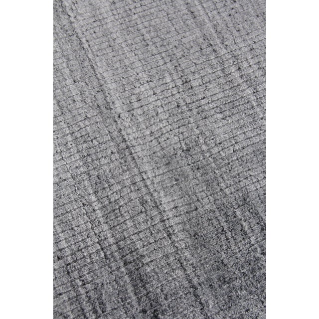 Transitional Hamm Hand loom Wool/Viscose Charcoal Rug-10'x14" For Sale - Image 3 of 8